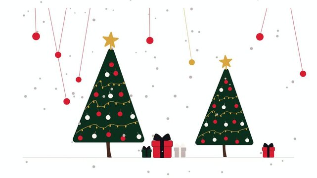 Christmas Crimson Holiday Background, Festive Red Green Gold Animation, Winter Season Abstract Loop, Xmas Greeting Motion Graphic, Elegant Seasonal Backdrop, Celebration Theme, Crimson Red Accent,