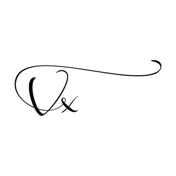 VX initials Handwriting signature logo. VX Hand drawn Calligraphy lettering Vector. VX  letter real estate, beauty, photography letter logo design. VX Logo