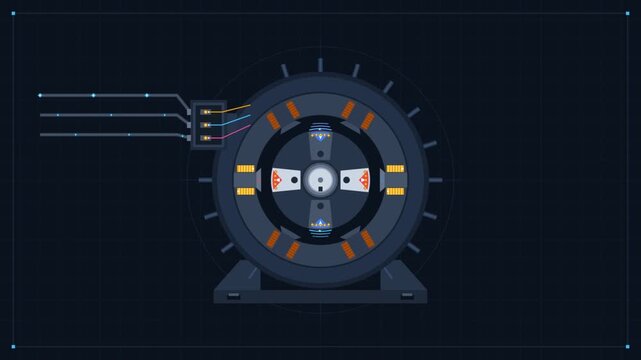 Operation and Internal Mechanics of a Three-Phase Electric Motor