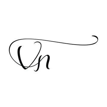 VN initials Handwriting signature logo. VN Hand drawn Calligraphy lettering Vector. VN  letter real estate, beauty, photography letter logo design. VN Logo