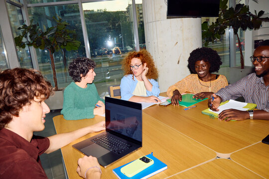 Students gathered for a research