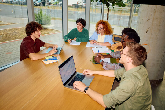 Students convened for research activities.