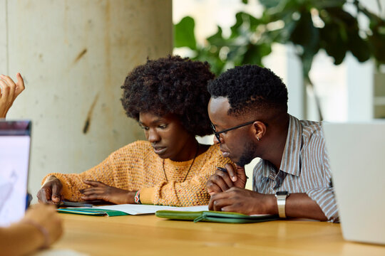 Young people study together
