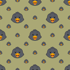 Obraz premium Vector seamless pattern with a raven