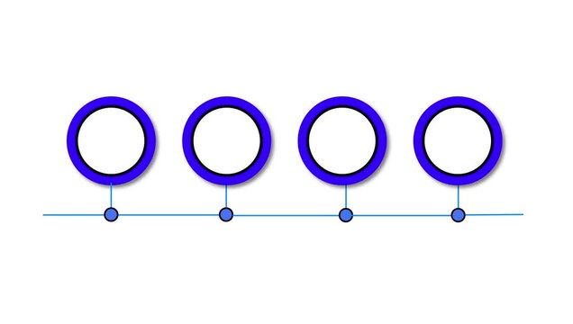 Medical Research 4 Step Healthcare Infographic Animation with Blue Circular Process Diagram and Blank Placeholders