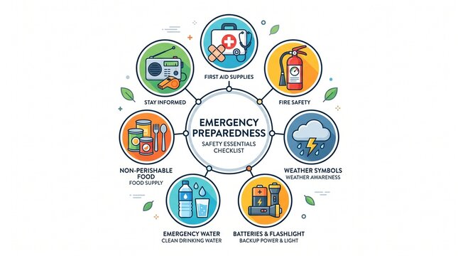 Emergency preparedness safety essentials checklist infographic