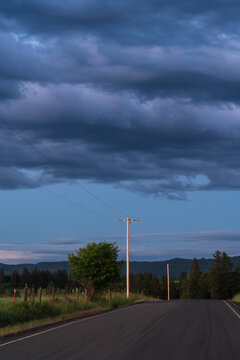 Rural Road at Twilight in Idaho