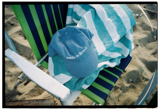 Beach Chair With Towel and Cap