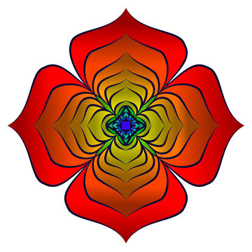 red and yellow flower, Abstract Floral Circle Pattern, Luxury Line Mandala Ornament, Mandala Decorative Artwork, Intricate Ornament Circle Vector, Elegant Decorative Floral Art, seamless flower collor