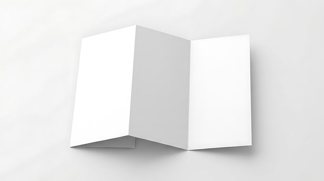 Clean mock-up of an 8.5 x 11 brochure template displayed on a white background for corporate design presentation