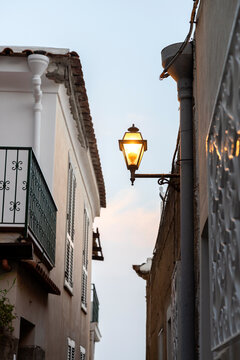 old street lamp in Positano Italy