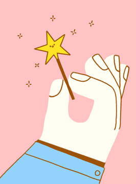 Hand Holding A Magic Wand