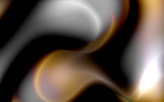 Abstract Smooth Liquid Gradient Wave Background in Gold, Black, and Silver