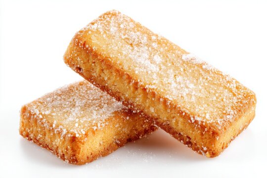 Two Golden Sugar Coated Shortbread Cookies