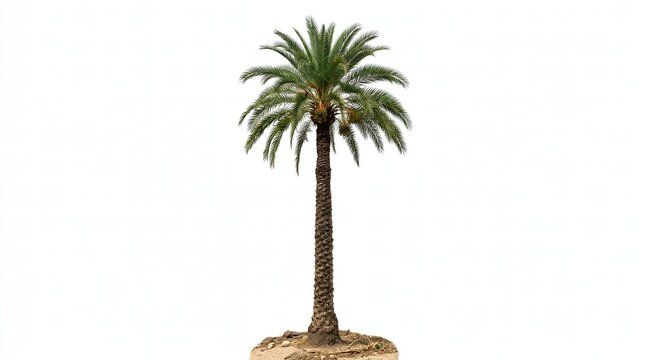 Tall palm tree standing alone outdoors