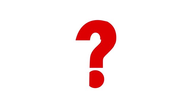 animated red question mark pop up icon,  red question mark symbol bouncing animation loop.