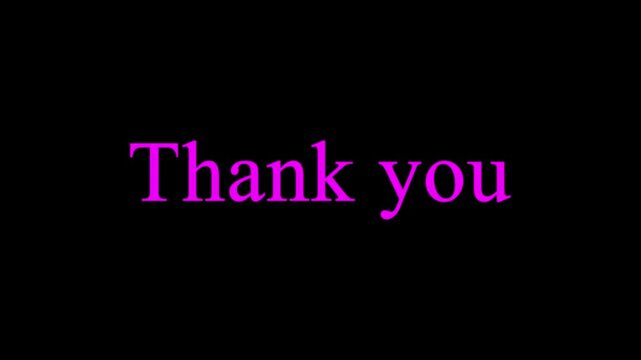 
Neon text animation displaying thank you against a dark black background an animated digital video 