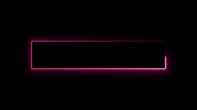 pink neon rectangle frame animation glowing border outline dark background motion graphic element seamless looping video asset 3840x2160 resolution 4k