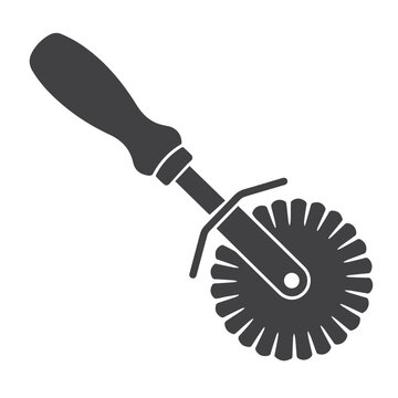 Manual pizza cutter wheel with a ergonomic handle for kitchen food preparation