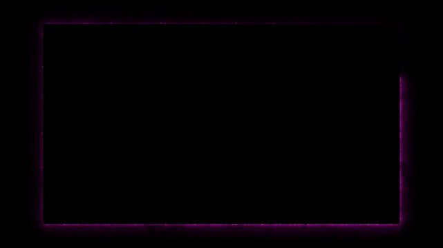 purple electric fire border frame animation glowing plasma screen outline dark background motion graphic element seamless looping video asset 3840x2160 4k