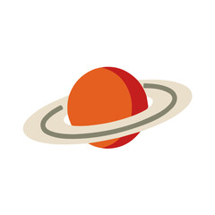 Simple flat 2D vector graphic of a Planetary Ring in modern icon style, isolated on a white canvas © Alex