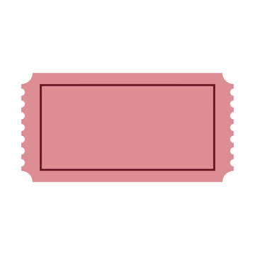 Pink admit one ticket stub with simple border design Vector