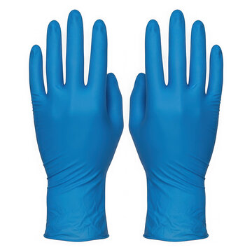 Blue disposable nitrile gloves pair