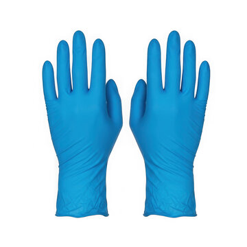 Blue disposable nitrile gloves pair