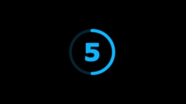 Countdown timer from 10 to 0 seconds real time. Modern flat design of countdown animation isolated on transparent background with alpha channel 10 Seconds Digital Countdown Timer Animation
