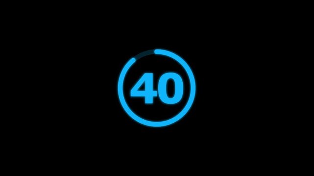 Countdown timer from 45 to 0 seconds real time. Modern flat design of countdown animation isolated on transparent background with alpha channel 45 Seconds Digital Countdown Timer Animation