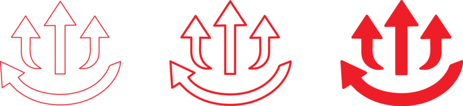 Heat convection airflow icon set,Temperature increase and decrease arrow icon set vector illustration.