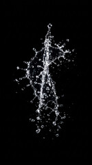 Obraz premium Frozen motion of abstract water liquid exploding with high contrast lighting