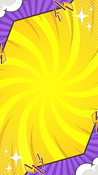 Border comik purple and yellow 