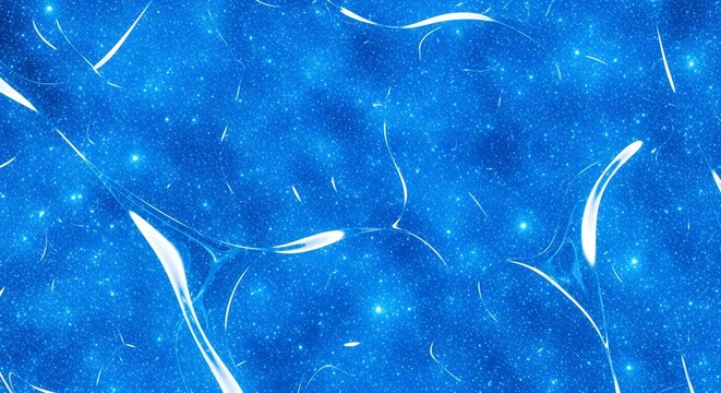 Abstract Blue Bubbles and Glowing Lines Background.