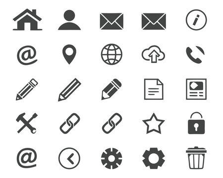 Set of twenty modern user interface icons for web and mobile application design