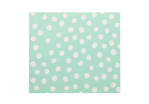 Cute mint green pattern with white polka dots isolated on transparent background