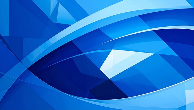 minimalist abstract desktop wallpaper featuring an integrated blue color palette with geometric shapes and flowing lines that create visual depth and sophistication