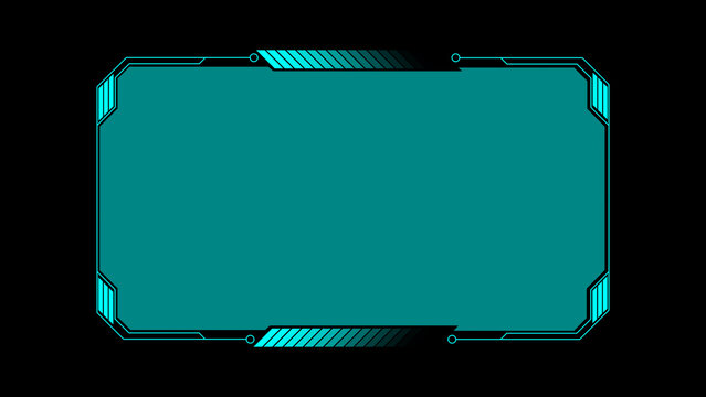 Futuristic cyan digital hud frame border