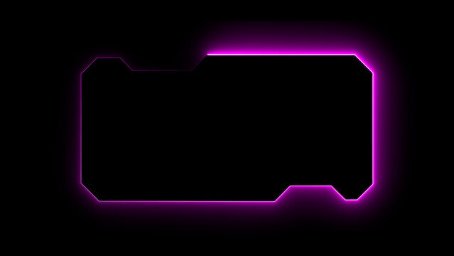 Glowing neon pink futuristic rectangular frame