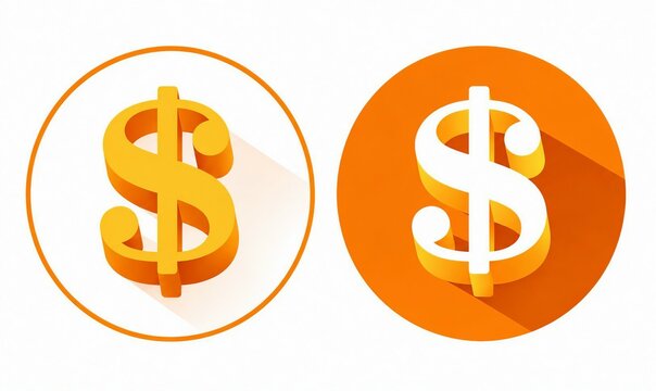 Bright dollar sign symbol on circular background with gradient effect