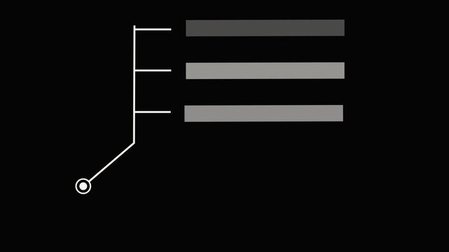 Simple HUD elements frame lines callout animation on black bg