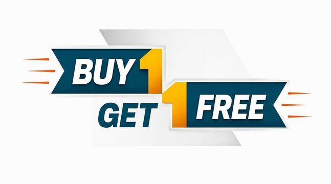 Buy one get one free promotional vector banner with arrows