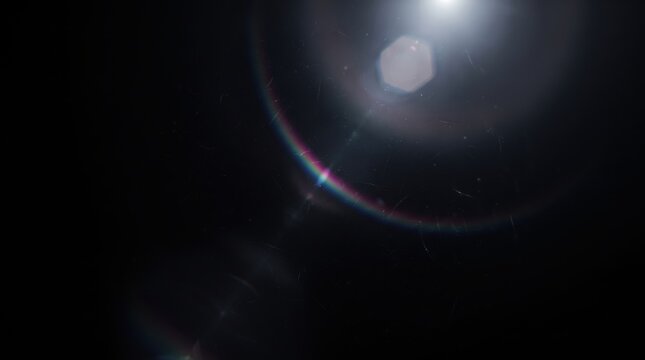 Realistic cinematic optical lens flare overlay effect