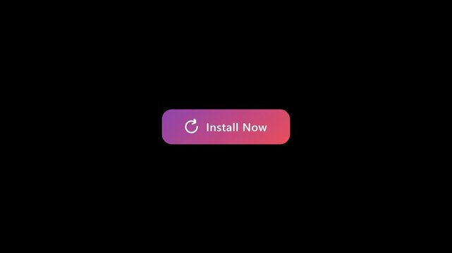 Set of animated install now buttons with colorful gradient on black