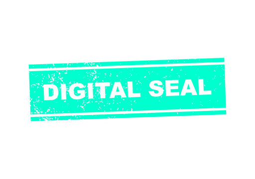 Digital seal stamp with vintage distressed effect illustration