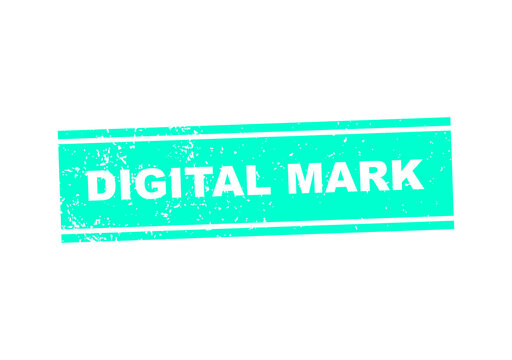 Digital mark stamp with vintage distressed effect illustration