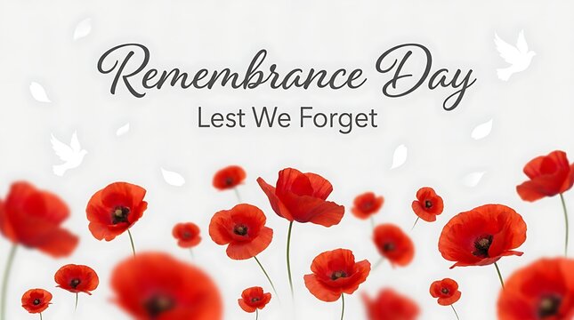 Remembrance day poppy flowers lest we forget memorial background