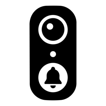 Video Doorbell Smart Home Security Camera Solid Icon