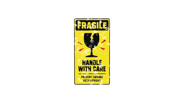 Fragile Handle With Care Grunge Warning Label