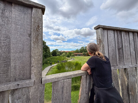 View from the palisade of the Viking fortress in Trelleborg